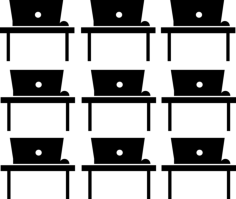 Computer Class Room Outline Drawing Svg Vector, Free Vectors File